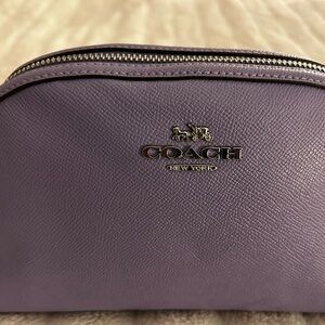 Coach Lilac Leather Cosmetic Bag